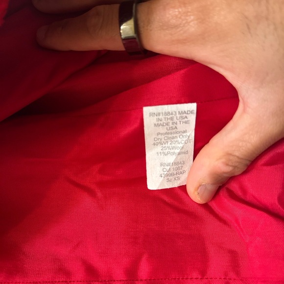 Earl Rutenberg Womens Red Textured Button Detail Cropped Tweed Jacket Size XS - Picture 5 of 9